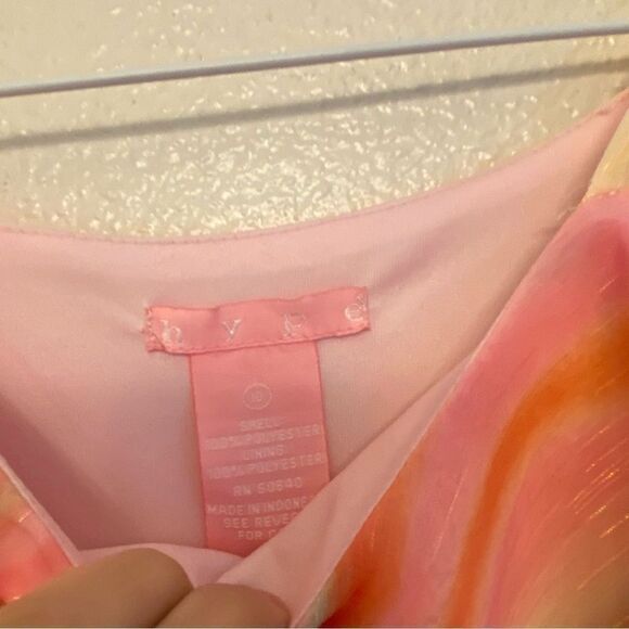 Hype Girls Pink Orange stripe chiffon summer hi low maxi dress-10 - Picture 8 of 9